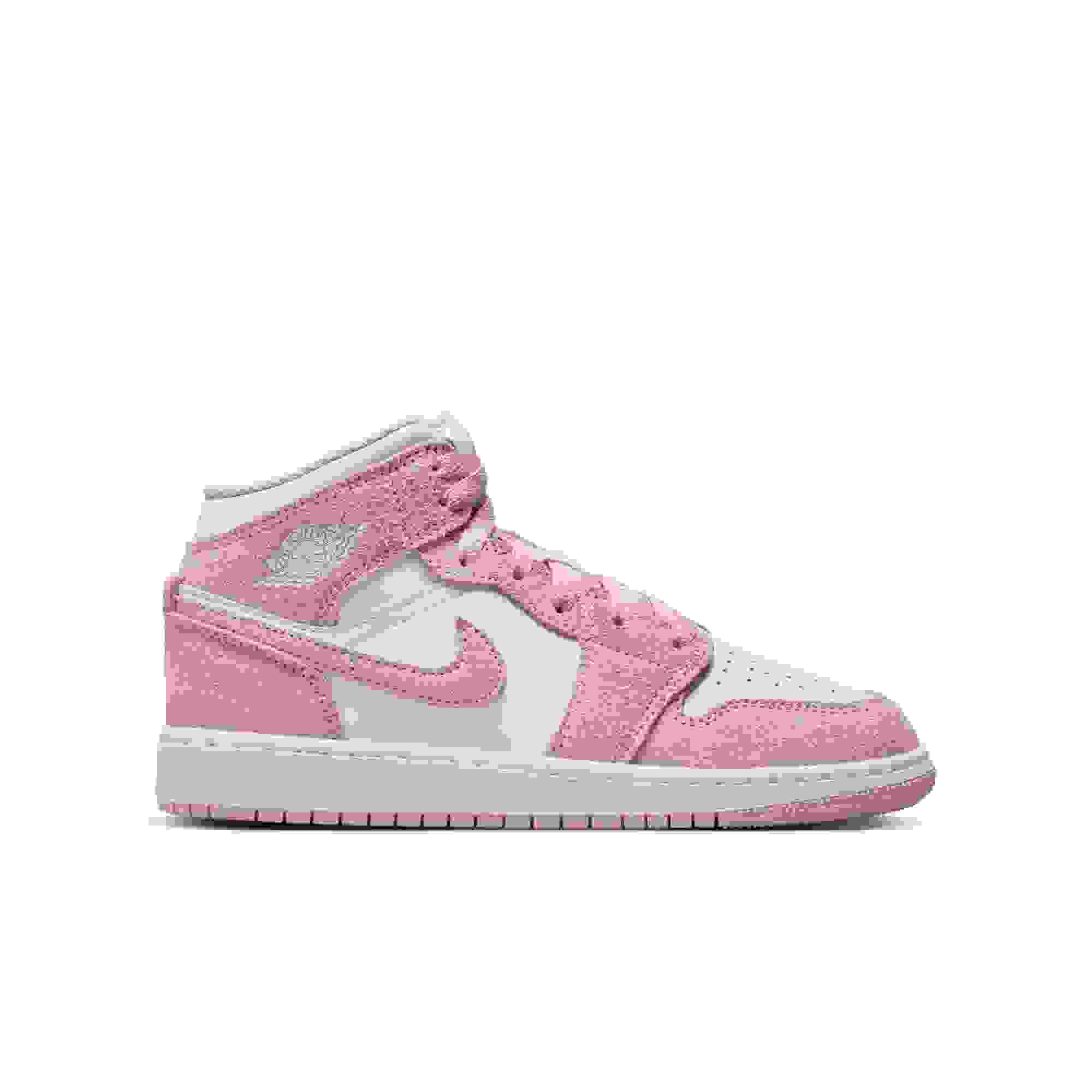 Jordan 1 Mid SE Grade School Girls' "White/Legend Pink Sail" Shoe